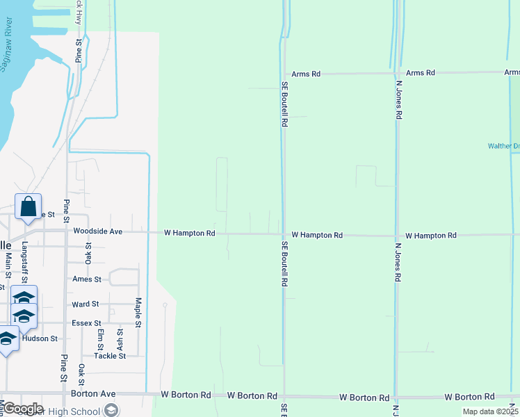 map of restaurants, bars, coffee shops, grocery stores, and more near 1787 Kuhl Kort in Essexville