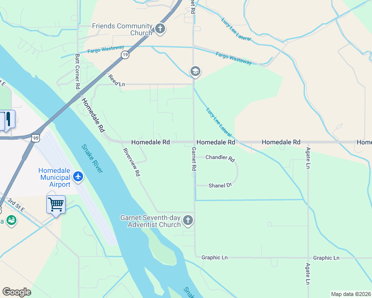 map of restaurants, bars, coffee shops, grocery stores, and more near 16985 Garnet Road in Wilder