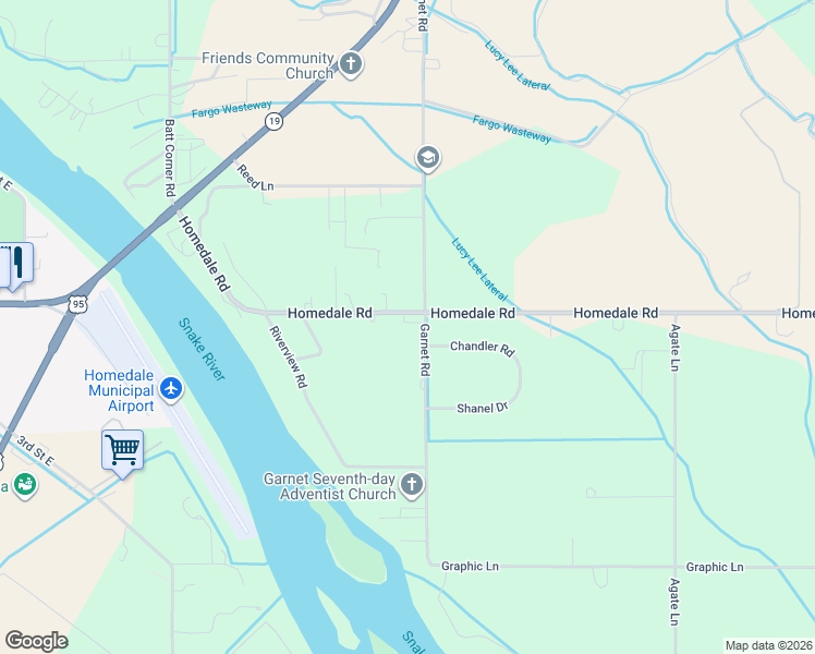 map of restaurants, bars, coffee shops, grocery stores, and more near 16985 Garnet Road in Wilder
