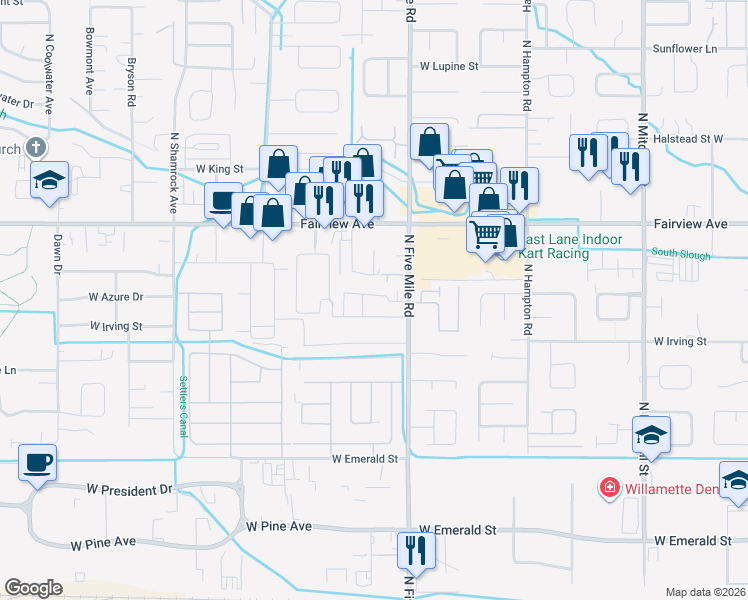 map of restaurants, bars, coffee shops, grocery stores, and more near 10745 West Jewell Street in Boise