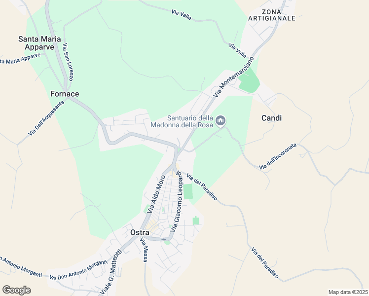 map of restaurants, bars, coffee shops, grocery stores, and more near 4 Via Madonna della Rosa in Ostra