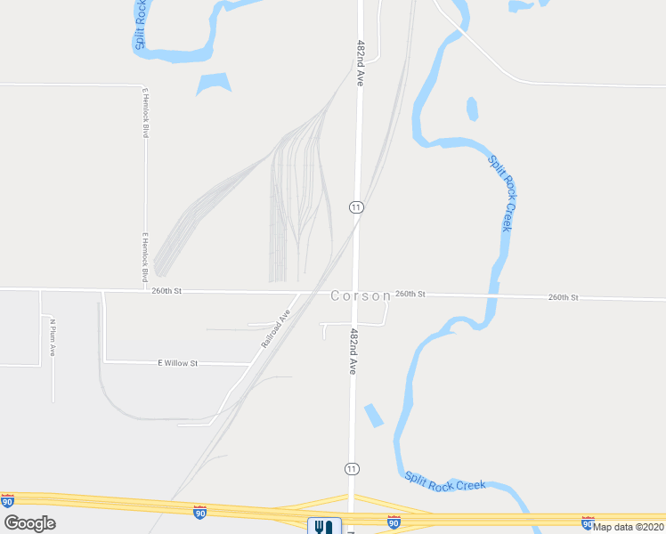 map of restaurants, bars, coffee shops, grocery stores, and more near 25983 482nd Avenue in Brandon