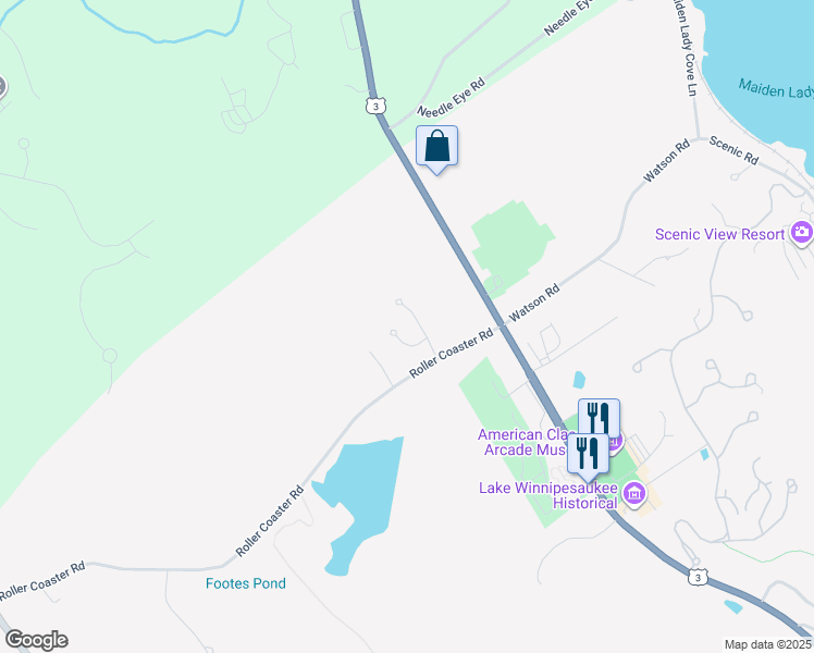 map of restaurants, bars, coffee shops, grocery stores, and more near 42 Akron Way in Laconia