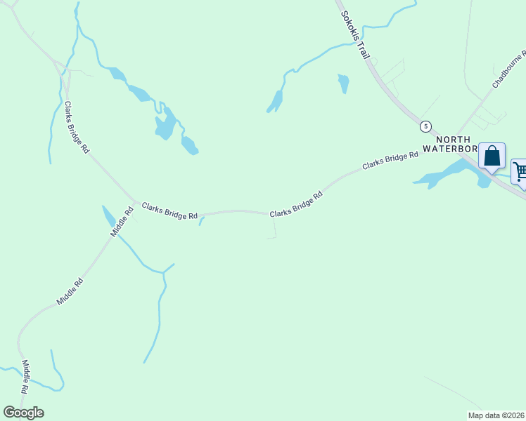 map of restaurants, bars, coffee shops, grocery stores, and more near 130 Clarks Bridge Road in Waterboro