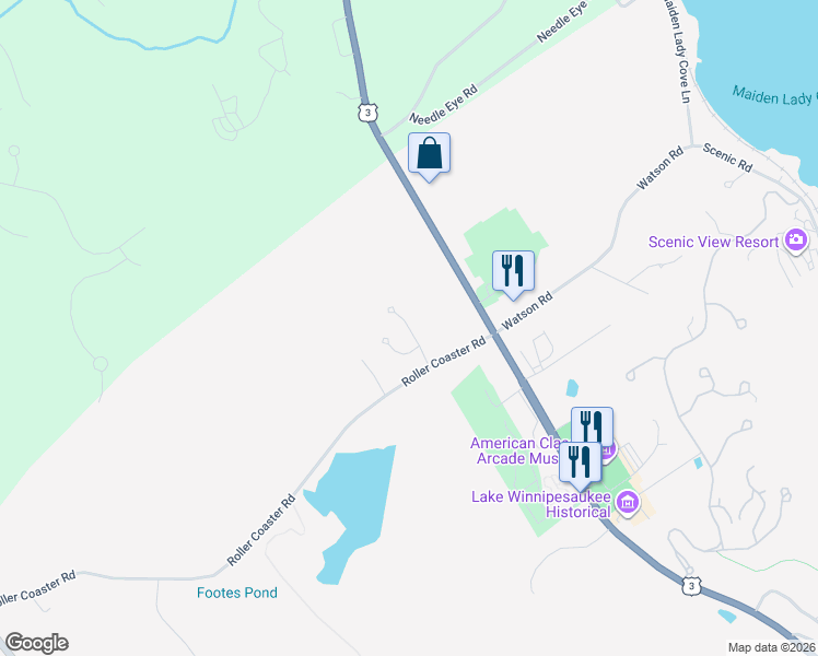 map of restaurants, bars, coffee shops, grocery stores, and more near 42 Akron Way in Laconia