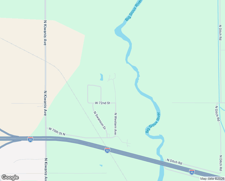 map of restaurants, bars, coffee shops, grocery stores, and more near 6201-6599 N Western Ave in Sioux Falls