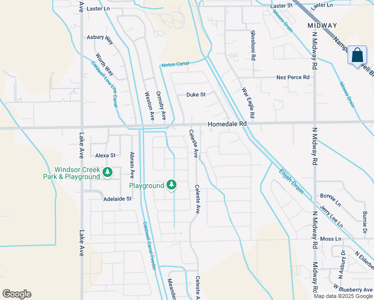 map of restaurants, bars, coffee shops, grocery stores, and more near 12558 Herrick Street in Caldwell