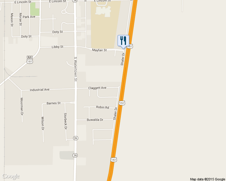 map of restaurants, bars, coffee shops, grocery stores, and more near 721 Claggett Avenue in Waupun
