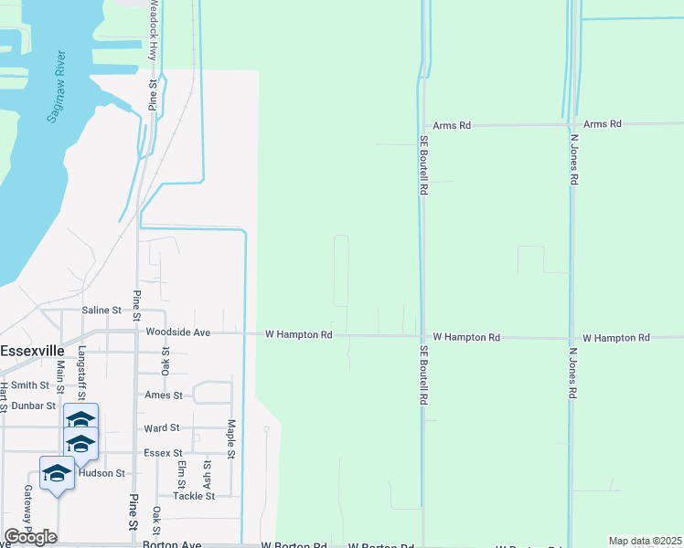 map of restaurants, bars, coffee shops, grocery stores, and more near 1700-1898 North Carol Drive in Essexville