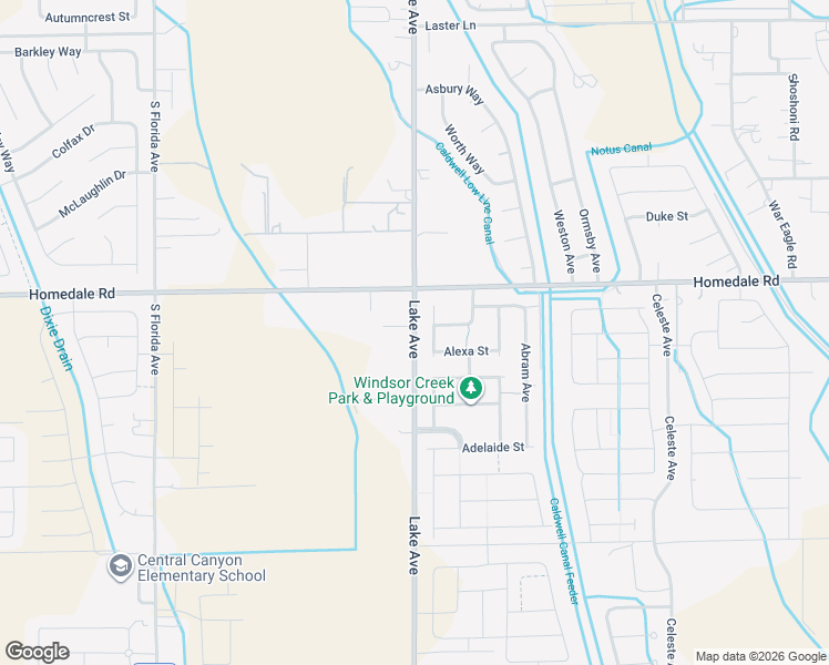 map of restaurants, bars, coffee shops, grocery stores, and more near 16871 Lake Avenue in Caldwell
