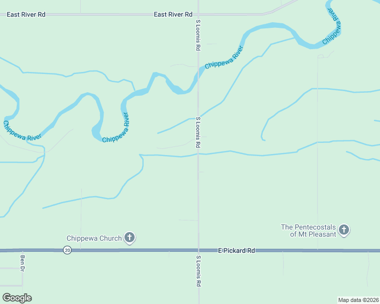 map of restaurants, bars, coffee shops, grocery stores, and more near 1616 South Loomis Road in Mount Pleasant