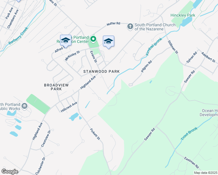 map of restaurants, bars, coffee shops, grocery stores, and more near 329 Ashbourne Court in South Portland
