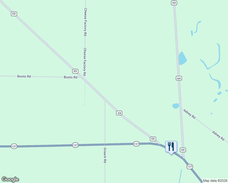 map of restaurants, bars, coffee shops, grocery stores, and more near N9380 County Road XX in Wisconsin Dells