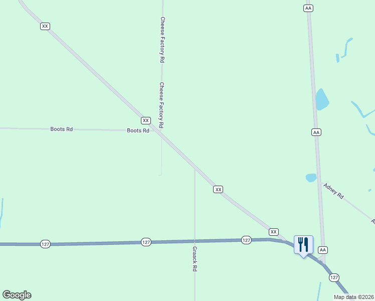 map of restaurants, bars, coffee shops, grocery stores, and more near N9380 County Road XX in Wisconsin Dells