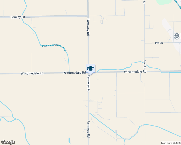 map of restaurants, bars, coffee shops, grocery stores, and more near 1407 Homedale Road in Caldwell