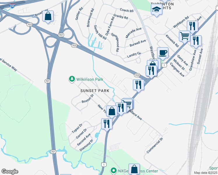 map of restaurants, bars, coffee shops, grocery stores, and more near 22 Augusta Street in South Portland