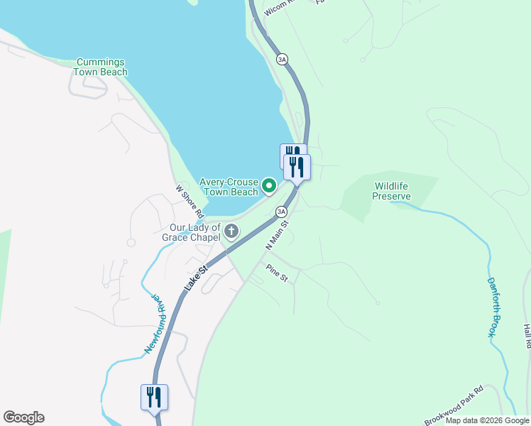 map of restaurants, bars, coffee shops, grocery stores, and more near 5 Silver Shores Drive in Bristol
