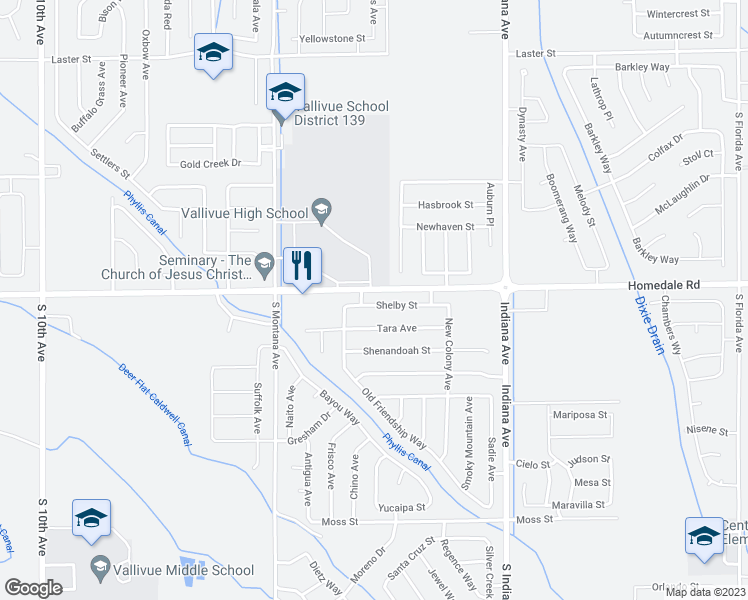 map of restaurants, bars, coffee shops, grocery stores, and more near 14286 Shelby Street in Caldwell