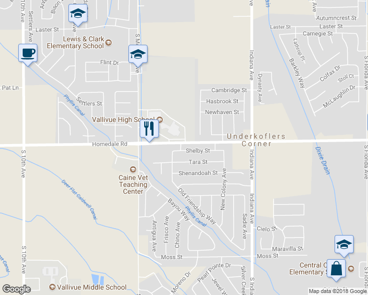 map of restaurants, bars, coffee shops, grocery stores, and more near 14298 Shelby Street in Caldwell