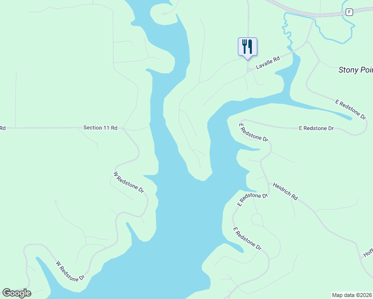 map of restaurants, bars, coffee shops, grocery stores, and more near S740 Whippoorwill Court in La Valle