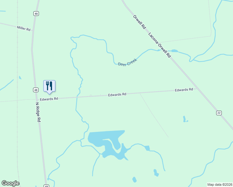 map of restaurants, bars, coffee shops, grocery stores, and more near 120 Edwards Road in Lacona