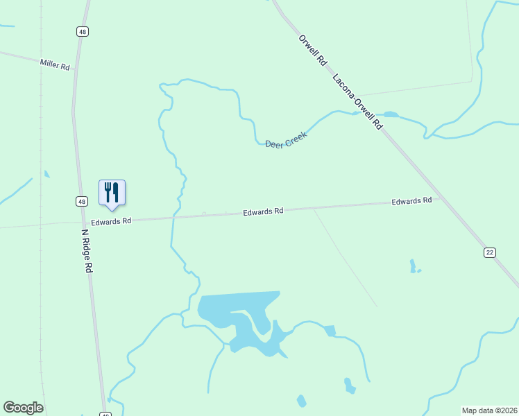 map of restaurants, bars, coffee shops, grocery stores, and more near 120 Edwards Road in Lacona