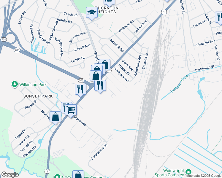 map of restaurants, bars, coffee shops, grocery stores, and more near 58 Memory Lane in South Portland