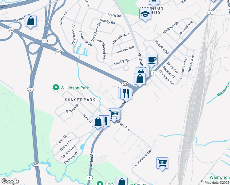 map of restaurants, bars, coffee shops, grocery stores, and more near 751 Main Street in South Portland