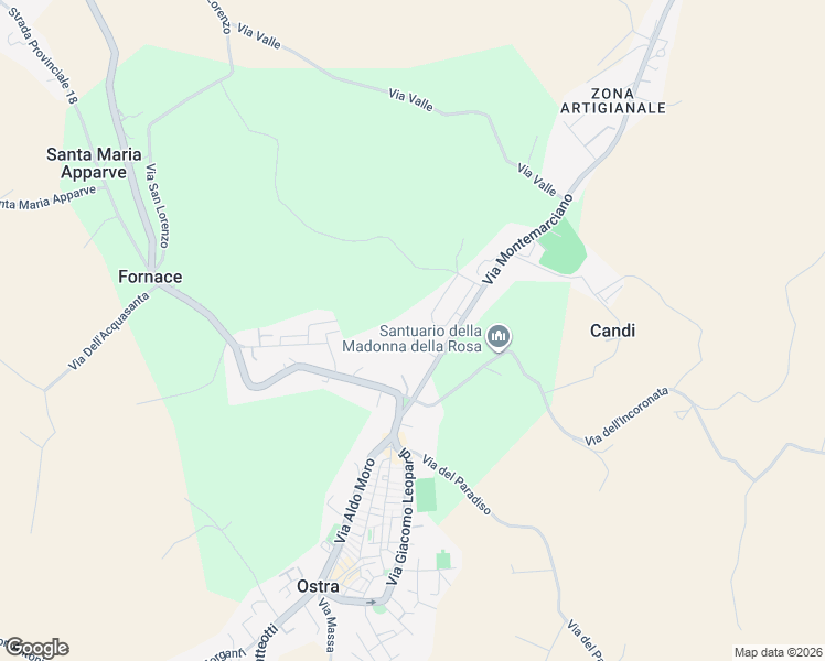 map of restaurants, bars, coffee shops, grocery stores, and more near 1 Via Santa Barbara in Ostra