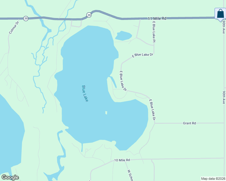 map of restaurants, bars, coffee shops, grocery stores, and more near 10457 Midshore Drive in Mecosta