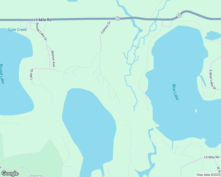 map of restaurants, bars, coffee shops, grocery stores, and more near 10503 Colmur Drive in Mecosta