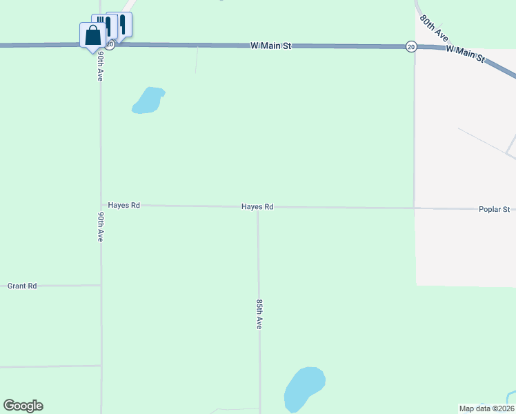 map of restaurants, bars, coffee shops, grocery stores, and more near 8448-8998 Hayes Road in Mecosta