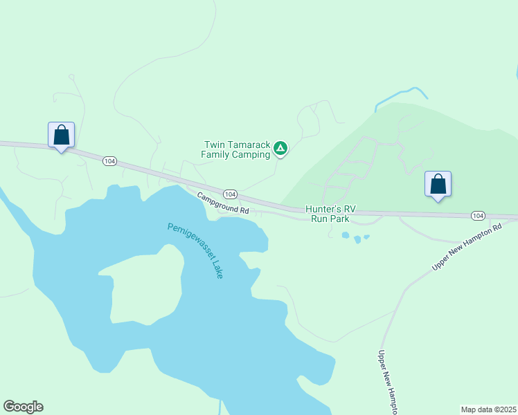 map of restaurants, bars, coffee shops, grocery stores, and more near 101 Campground Road in New Hampton