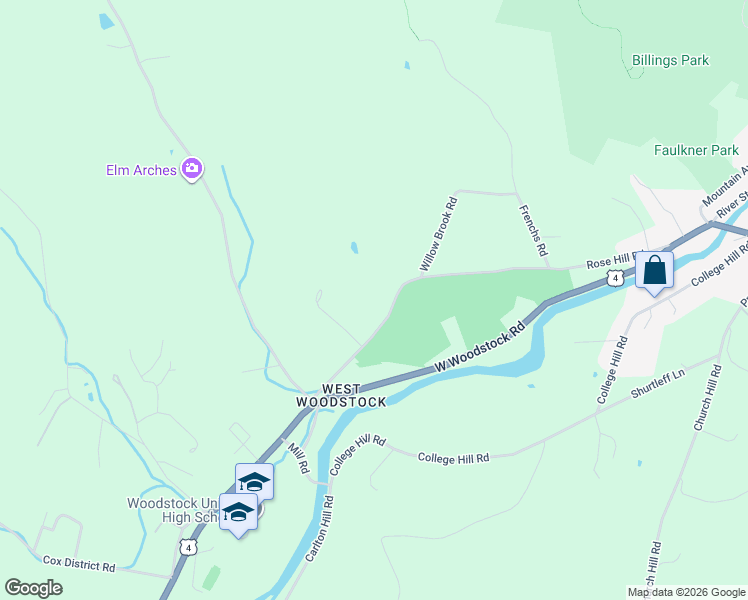 map of restaurants, bars, coffee shops, grocery stores, and more near 3115 Rose Hill in Woodstock