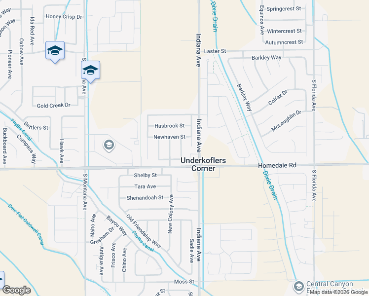 map of restaurants, bars, coffee shops, grocery stores, and more near 5413 Crimson Avenue in Caldwell