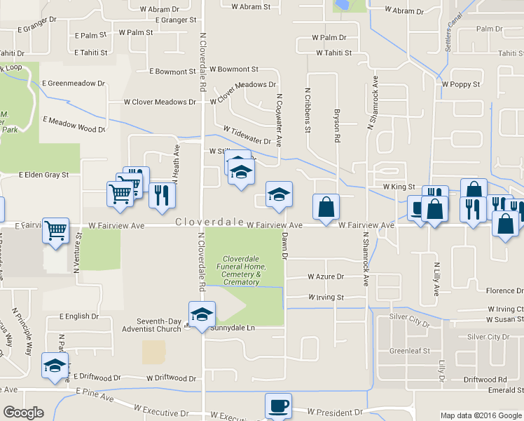 map of restaurants, bars, coffee shops, grocery stores, and more near 11931 Clover Field Lane in Boise