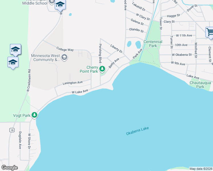 map of restaurants, bars, coffee shops, grocery stores, and more near 815 West Lake Avenue in Worthington