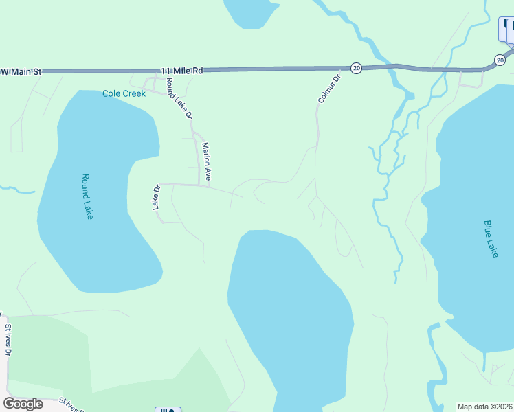 map of restaurants, bars, coffee shops, grocery stores, and more near 10709 Oak Street in Mecosta