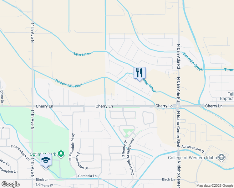 map of restaurants, bars, coffee shops, grocery stores, and more near 6393 East Monroe Street in Nampa