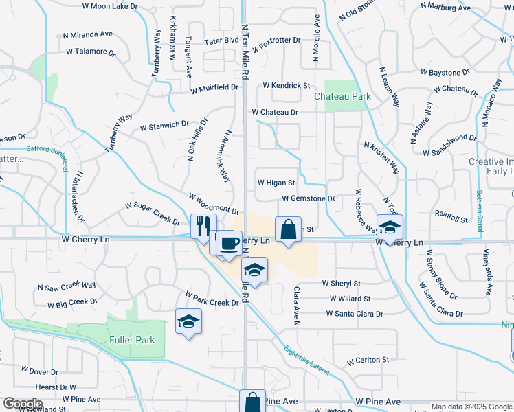 map of restaurants, bars, coffee shops, grocery stores, and more near 1856 North Swainson Avenue in Meridian