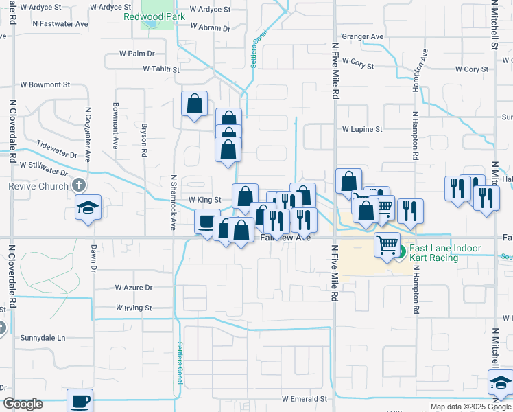 map of restaurants, bars, coffee shops, grocery stores, and more near 10977 West Halstead Court in Boise