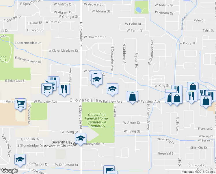 map of restaurants, bars, coffee shops, grocery stores, and more near 1846 North Dawn Place in Boise