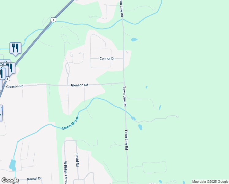 map of restaurants, bars, coffee shops, grocery stores, and more near 798 Gleason Road in Rutland