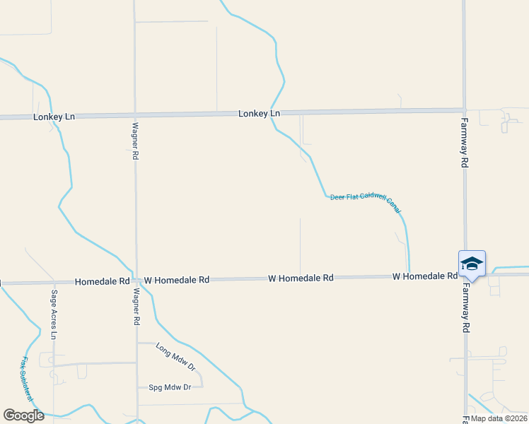 map of restaurants, bars, coffee shops, grocery stores, and more near 16641 Lonkey Lane in Caldwell
