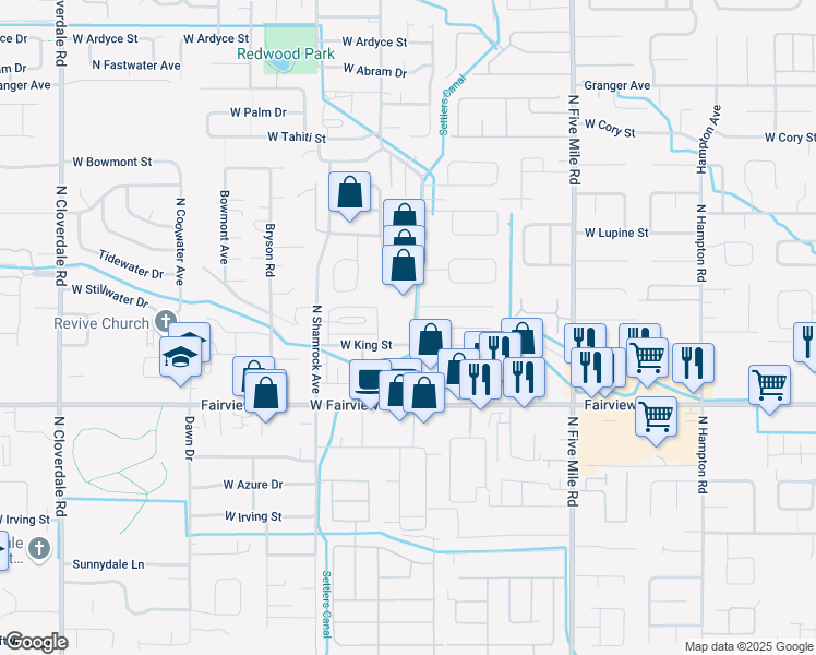 map of restaurants, bars, coffee shops, grocery stores, and more near 1847 N Wildwood Street in Boise