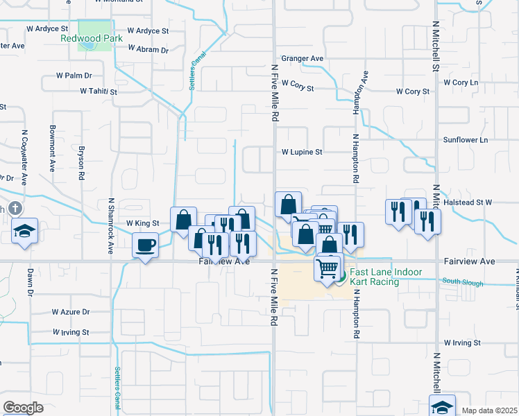 map of restaurants, bars, coffee shops, grocery stores, and more near 10673 West Halstead Lane in Boise