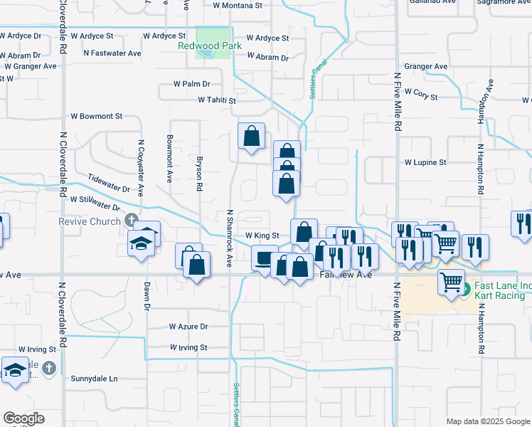 map of restaurants, bars, coffee shops, grocery stores, and more near 11222 West Knightsbridge Court in Boise