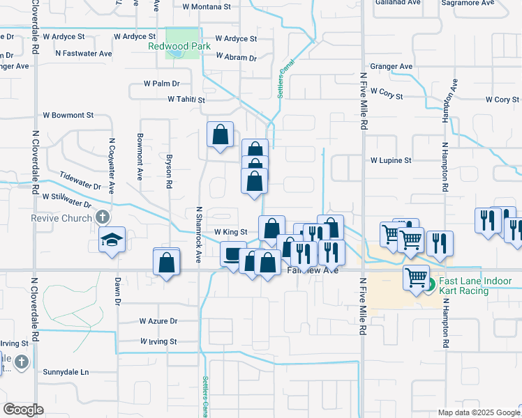 map of restaurants, bars, coffee shops, grocery stores, and more near 1847 N Wildwood Street in Boise