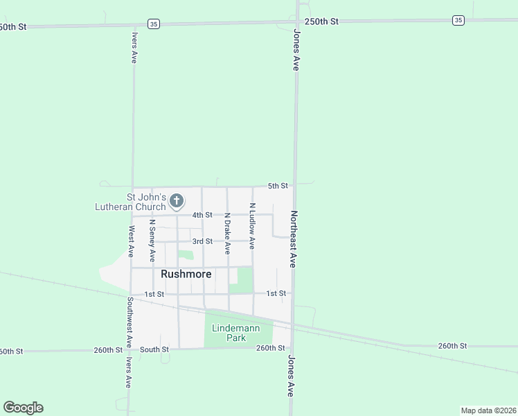 map of restaurants, bars, coffee shops, grocery stores, and more near 408 North Ludlow Avenue in Rushmore