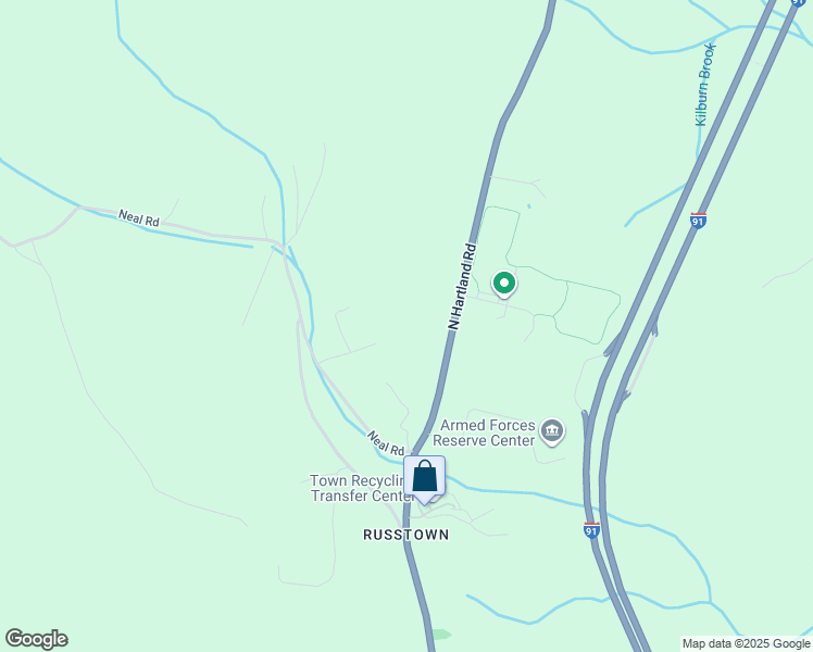 map of restaurants, bars, coffee shops, grocery stores, and more near 2391 North Hartland Road in Hartford